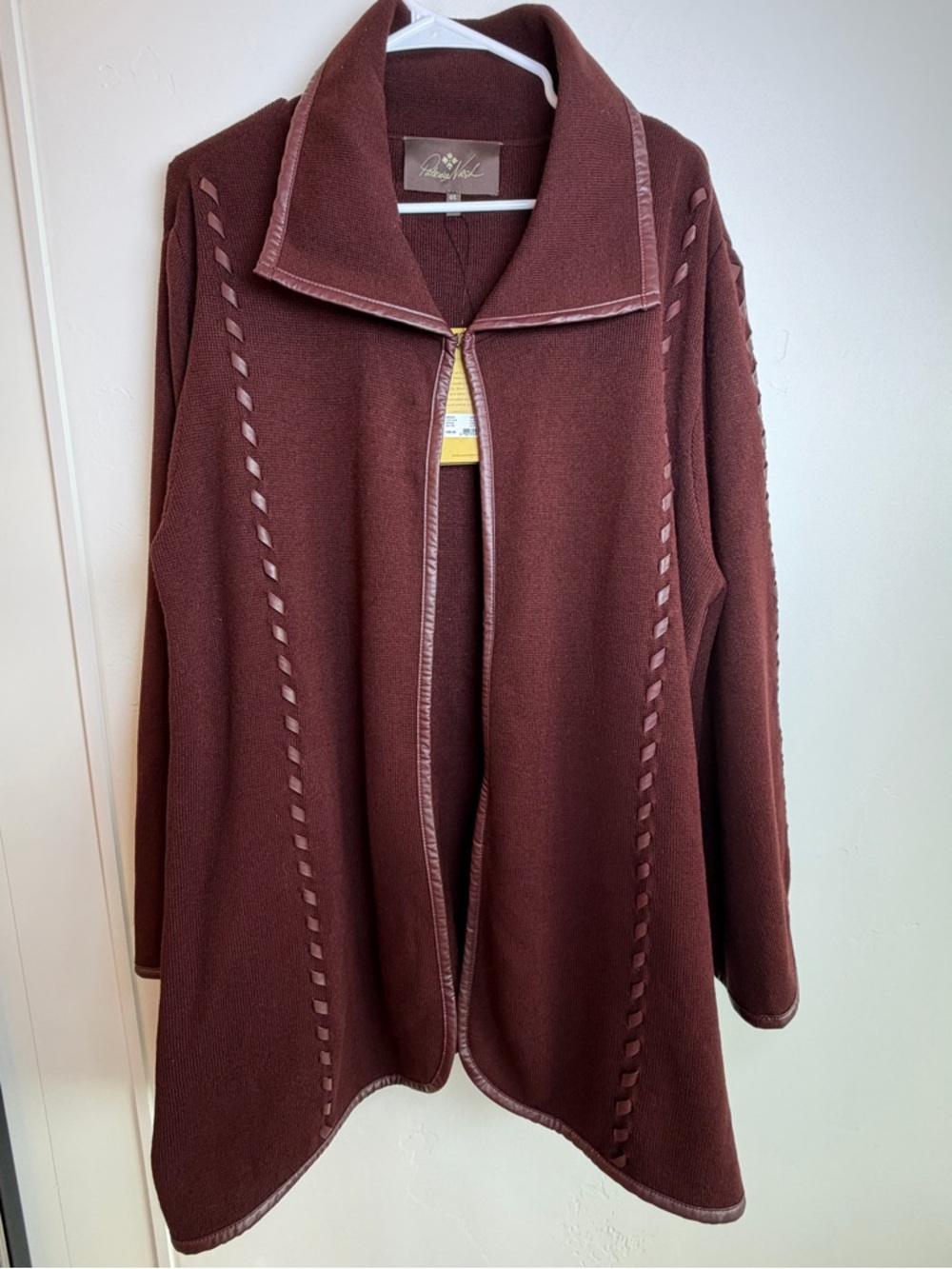 Patricia Nash Sleeved Cape Cardigan Reddish 
Brown NWT Boho Open Front OS